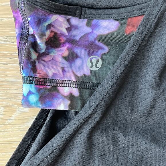 Lululemon No Limits Tank Black Spring Has Sprung Multi sz 6 - Picture 6 of 7